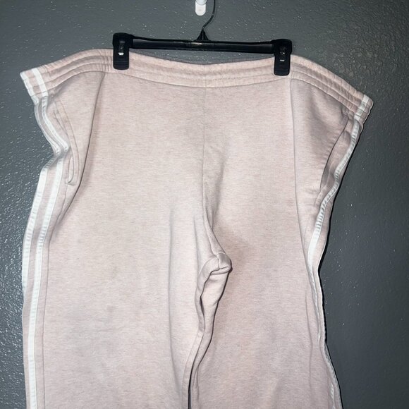 Adidas 3-Stripes Cropped Sweatpants Women’s 2XL – Light Pink Athletic Joggers - Picture 5 of 6